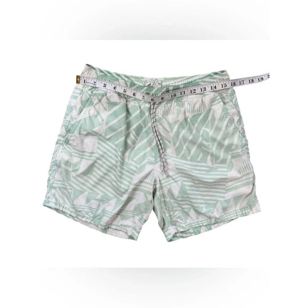 J.Crew Mint Green Geometric Swim Trunks Men’s Size Small